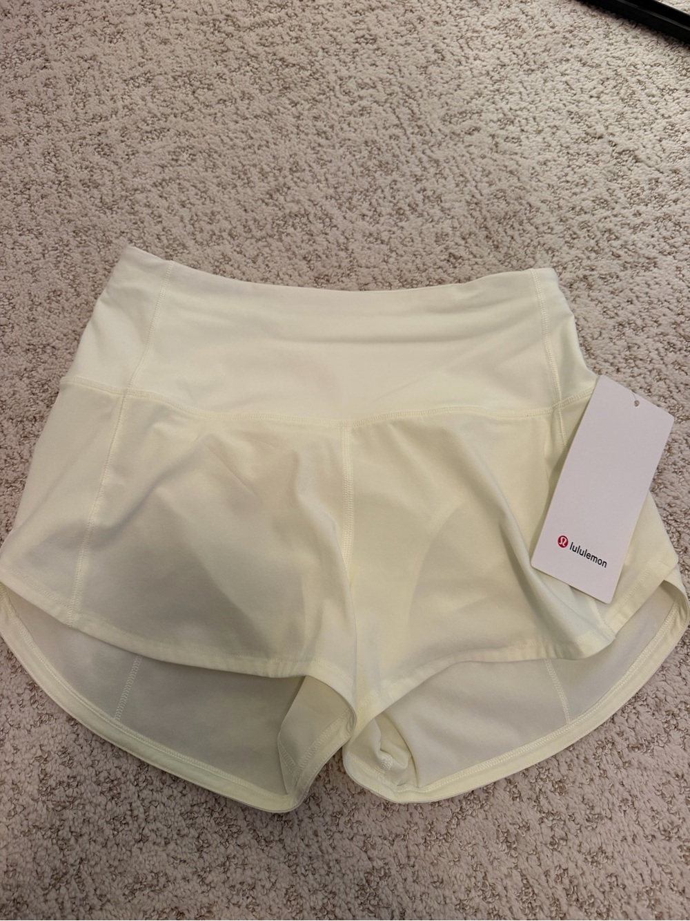 lululemon athletica Pale Yellow Athletic Running Shorts